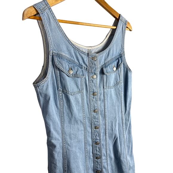 Madewell‎ Denim Sleeveless Seamed Mini Dress Palomilla Wash Size 12 - Picture 5 of 9
